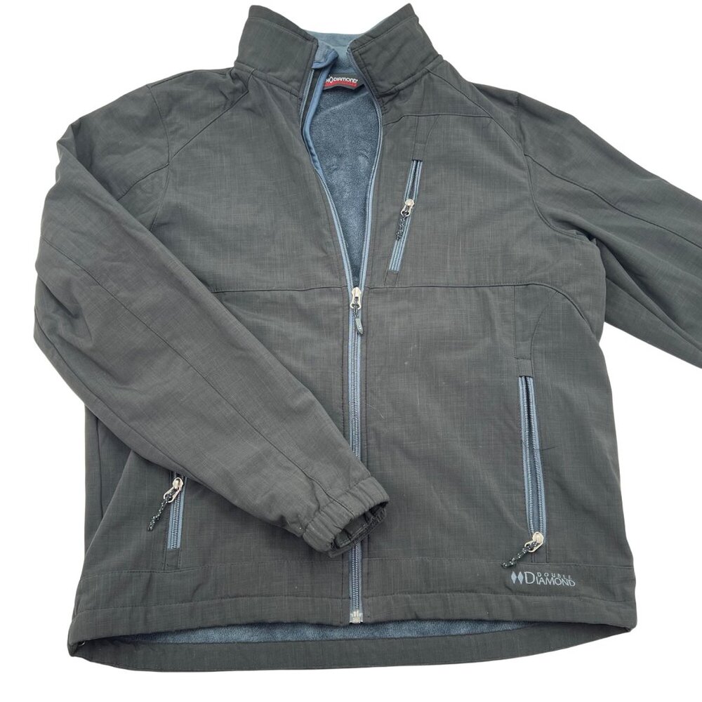 Black Diamond‎ Men's Double Diamond Gray Jacket Medium Polyester Blend Full Zip